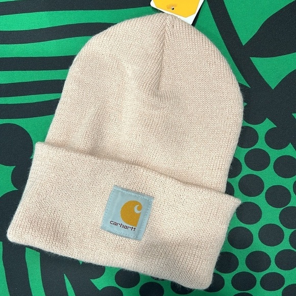 Carhartt knit cuffed beanie hat new with tags adult one size, soft pale pink main image 4